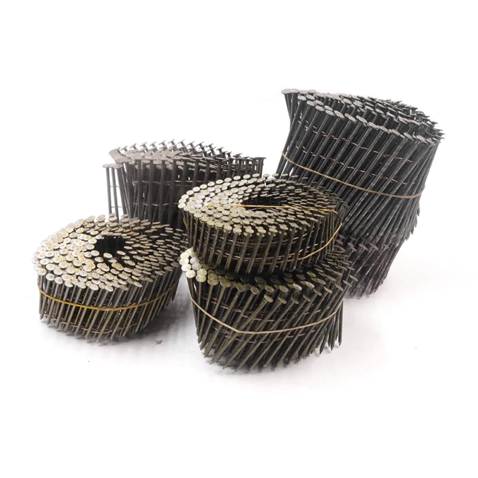 Masonry Nails Wire Collated Coil Round Head 15 Degree Thread Rod Framing for Pneumatic Nail Gun(70mm 300pc)(38mm 350pc)