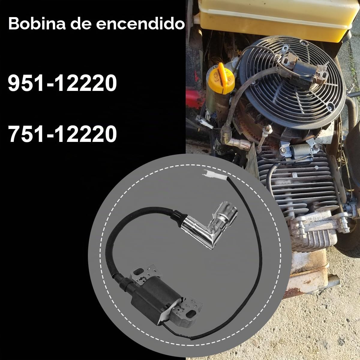 ZAMDOE 951-12220 751-12220 Bobina de encendido para MTD para Troy Bilt | 951-12220 751-12220 Bobina para Huskee LT4200 (motor de 420 cc) y para Craftsman R1000 Rider LT1500