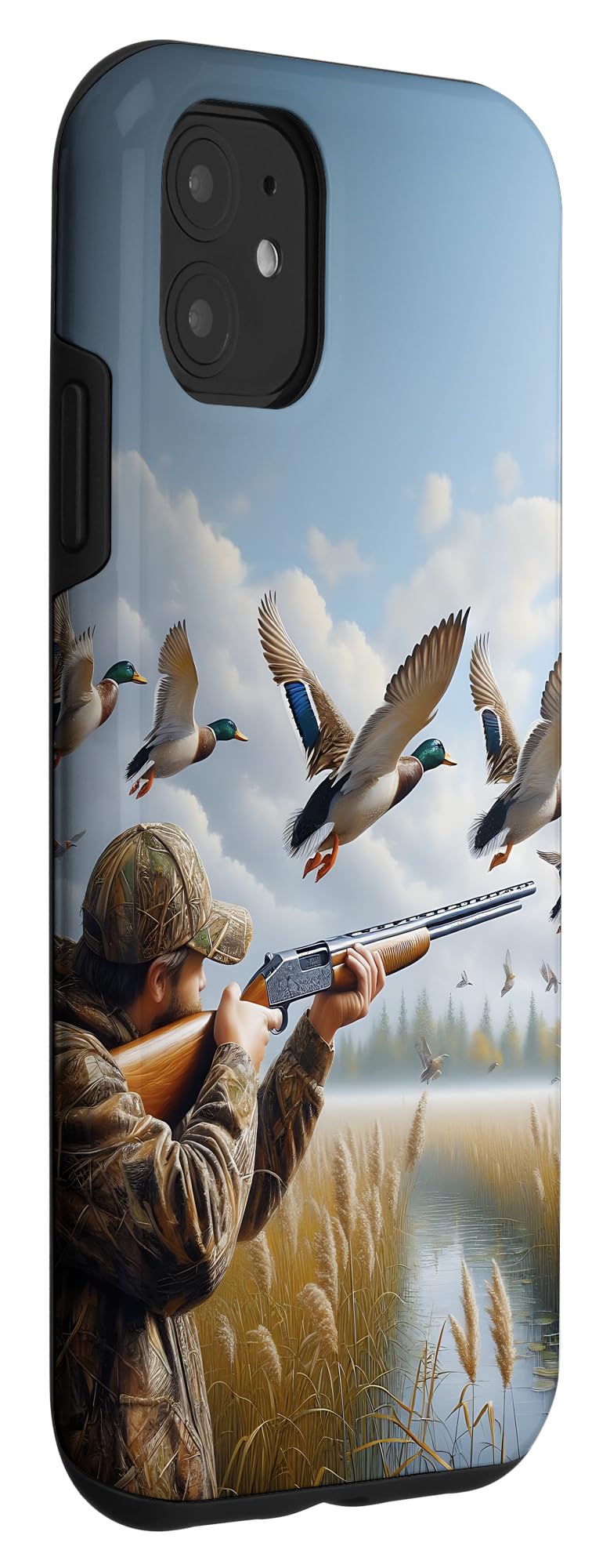 Duck Hunter Men Illustration Hunting Case for iPhone 11 - Image 3