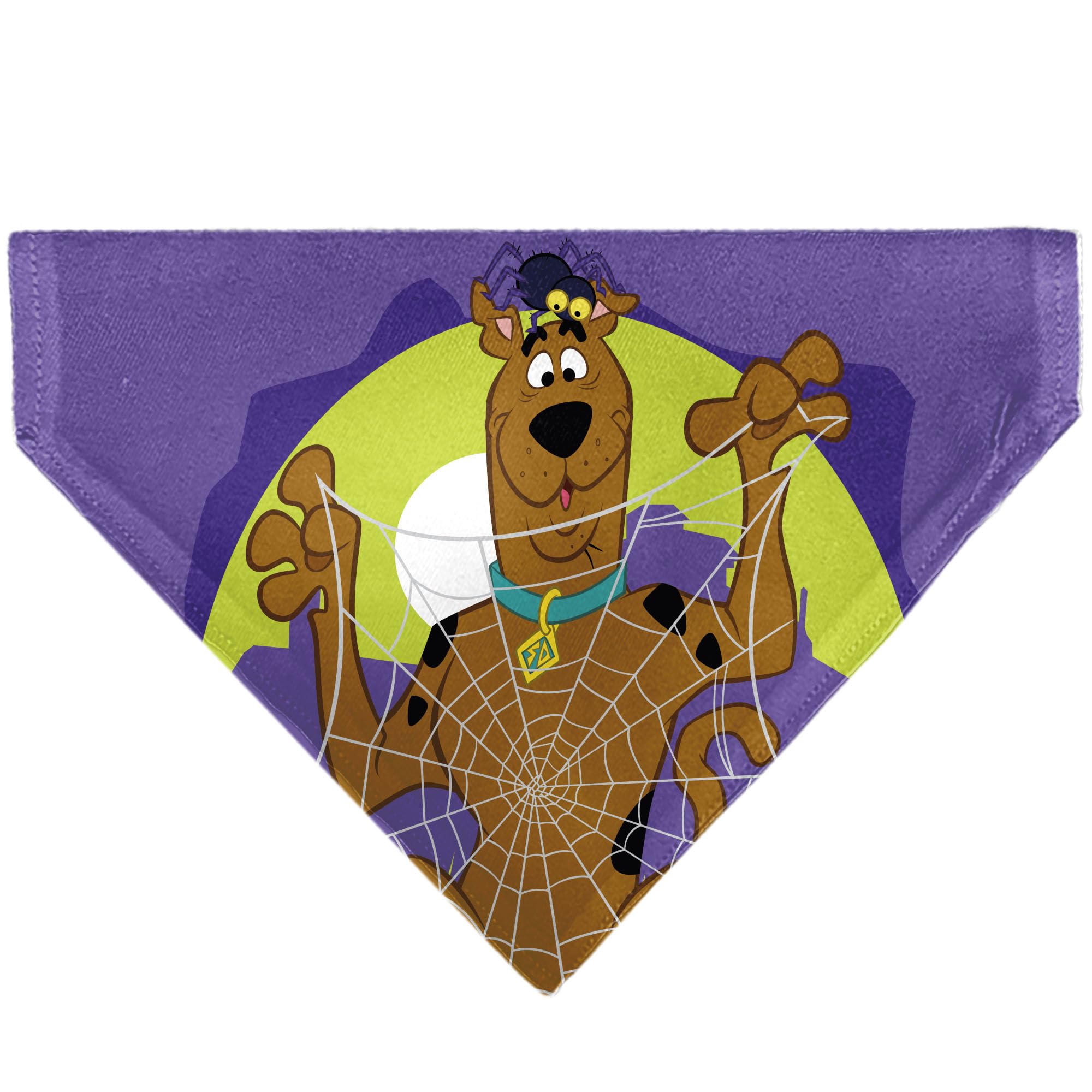 Scooby Doo Pet Bandana Scooby Doo Halloween Spider Web Creepy Crawlies Pose Purples Slip On Collar Bandana Only