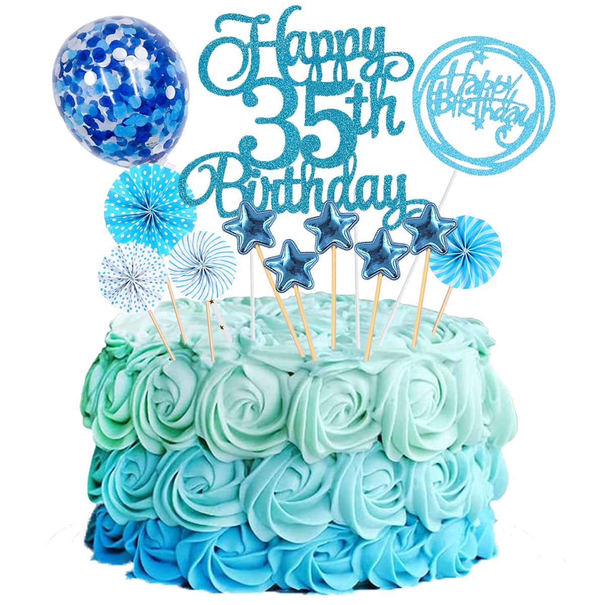 Décoration Anniversaire Mariage Ballon Anniversaire Bleu pour Femme Homme - Maison