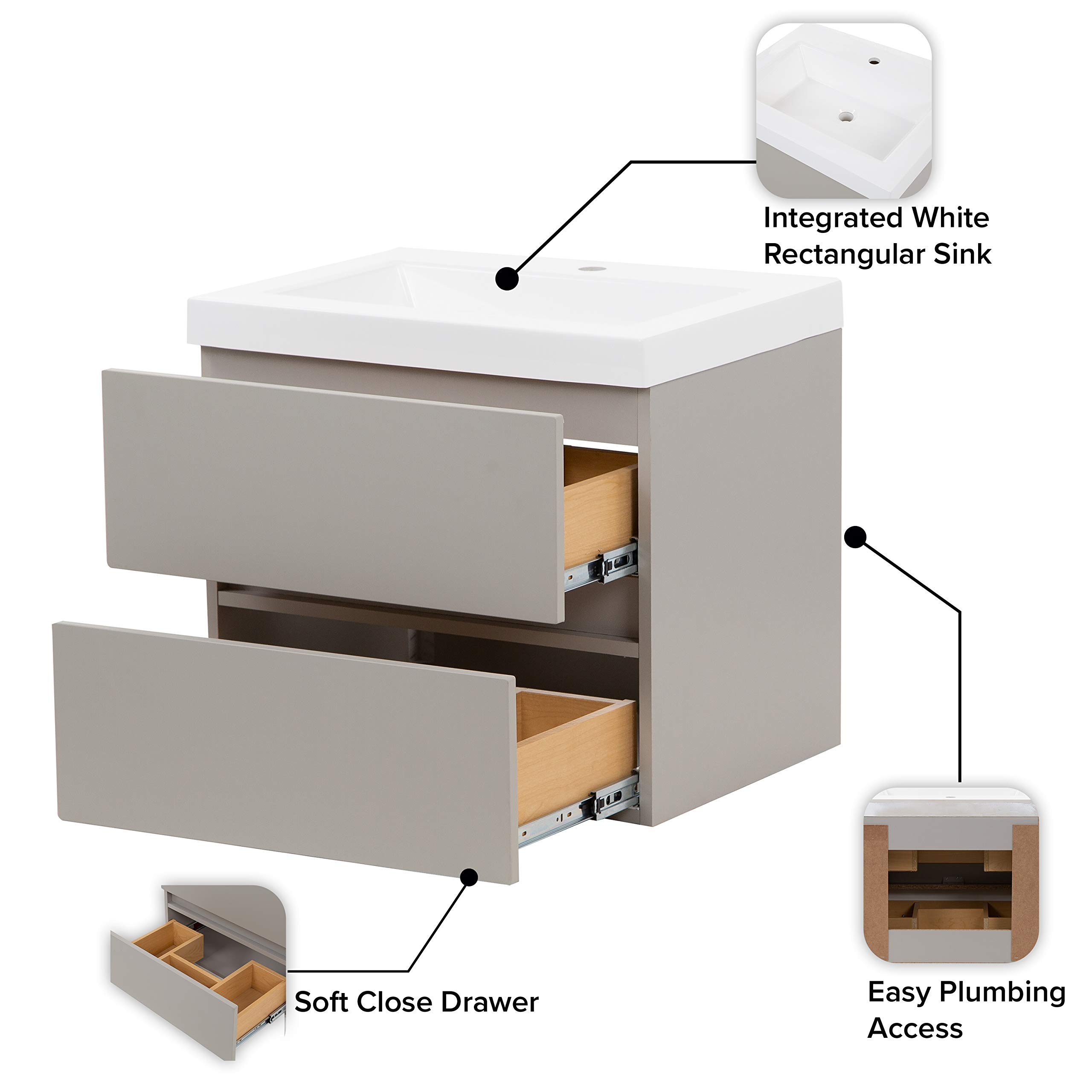Buy Woodcrafters Home Products Innes Bathroom Vanity with Sink, 24.5" W