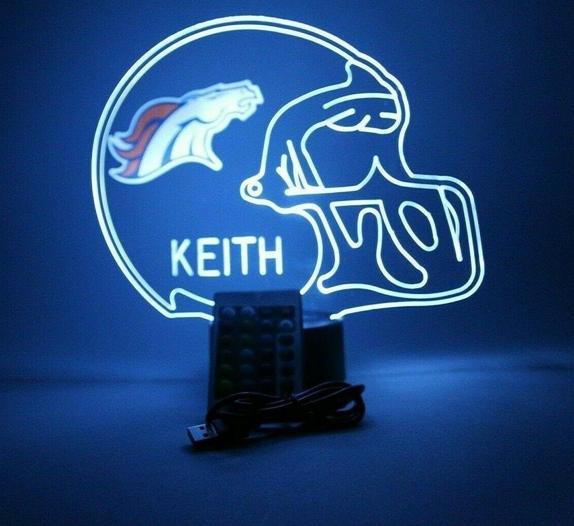 American Pro Football Helmet Sports Fan Team Choice at Checkout Lamp Night Light LED Personalized Free - Featuring Licensed Decal, Room Man Cave Decor, 16 Colors with Remote, A Must Have! : Sports & Outdoors