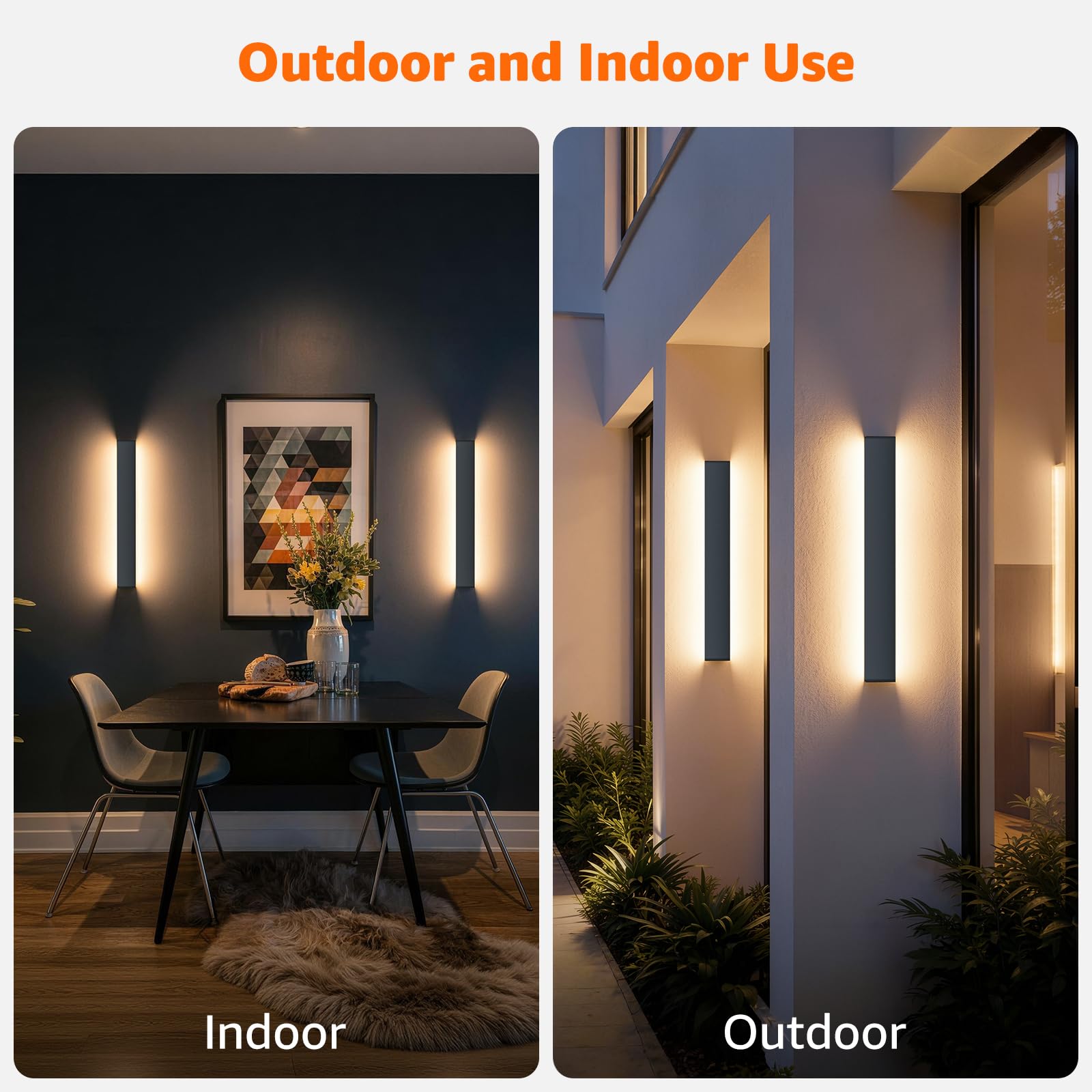 Klighten 20W Applique Murale Exterieur, Aluminium Longue Extérieure Éclairage Mural Imperméable IP65 Pour Jardins, Terrasses, Lampe Murale Exterieur Blanc Chaud 3000K (Anthracite, 60CM)