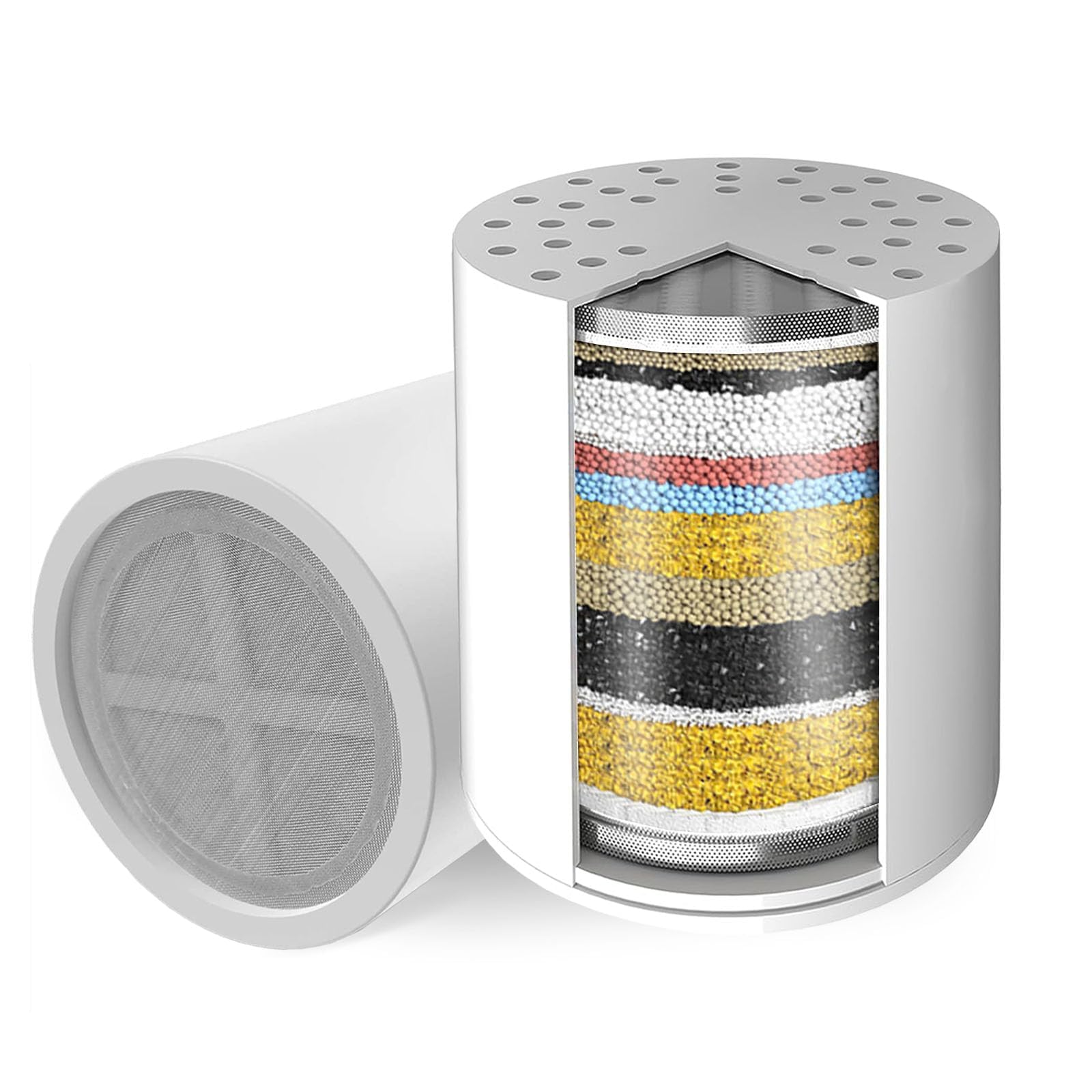 Filtro de Ducha de Alto Rendimiento Voolan con Cartuchos Reemplazable, Filtro de Ducha de Agua dura de 20 Etapas para Eliminar Cloro y Metales Pesados, Ablandamiento de Agua (Cromo) — view 13