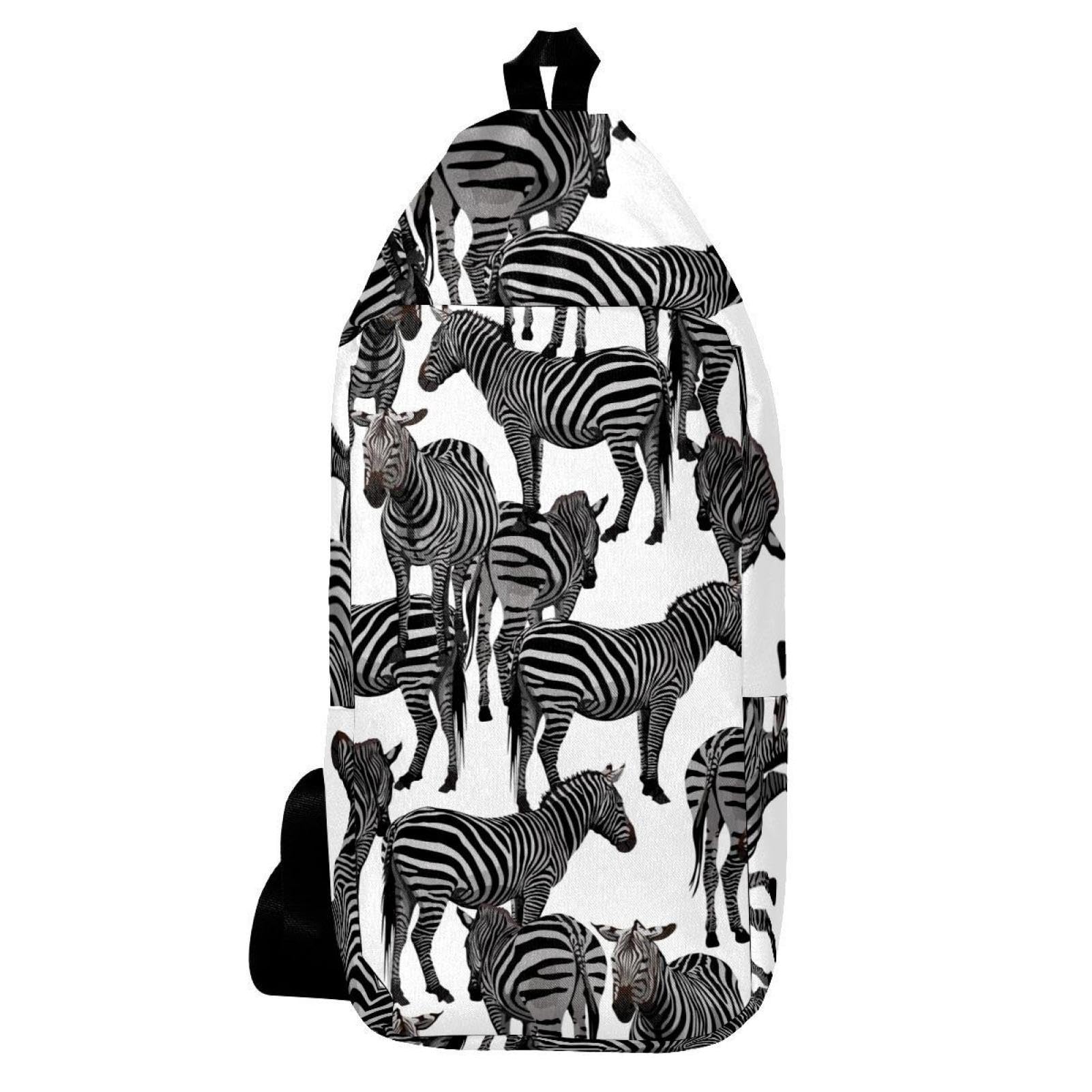 Sac à dos à bandoulière zèbre multicolore mixte petit format - 6