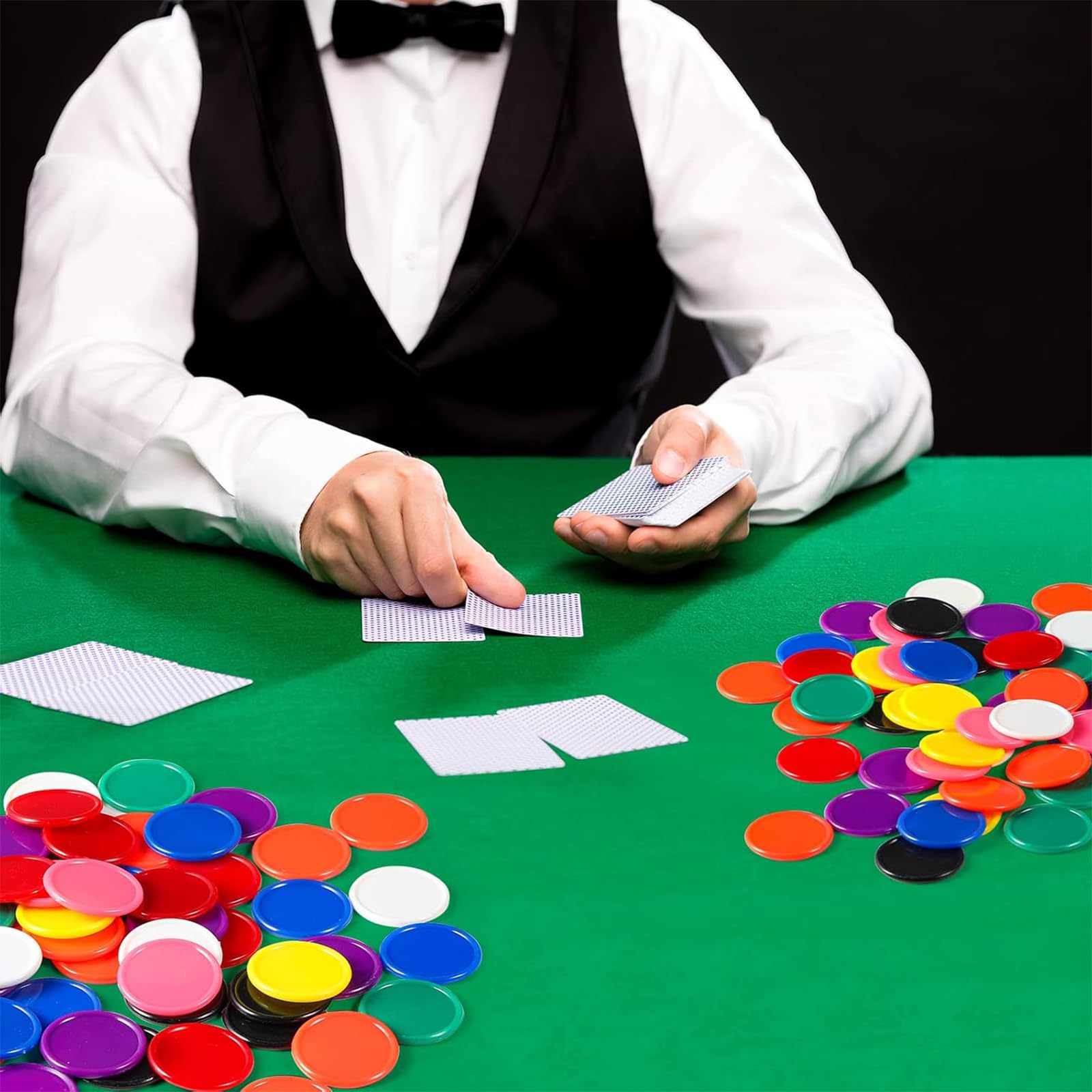 160 Stück Bingo Chips Set, Farbige Bingo, Plastikchips für Lernspiele, Wendeplättchen Mathe Rechenhilfe, für Mathe Üben Spielchips