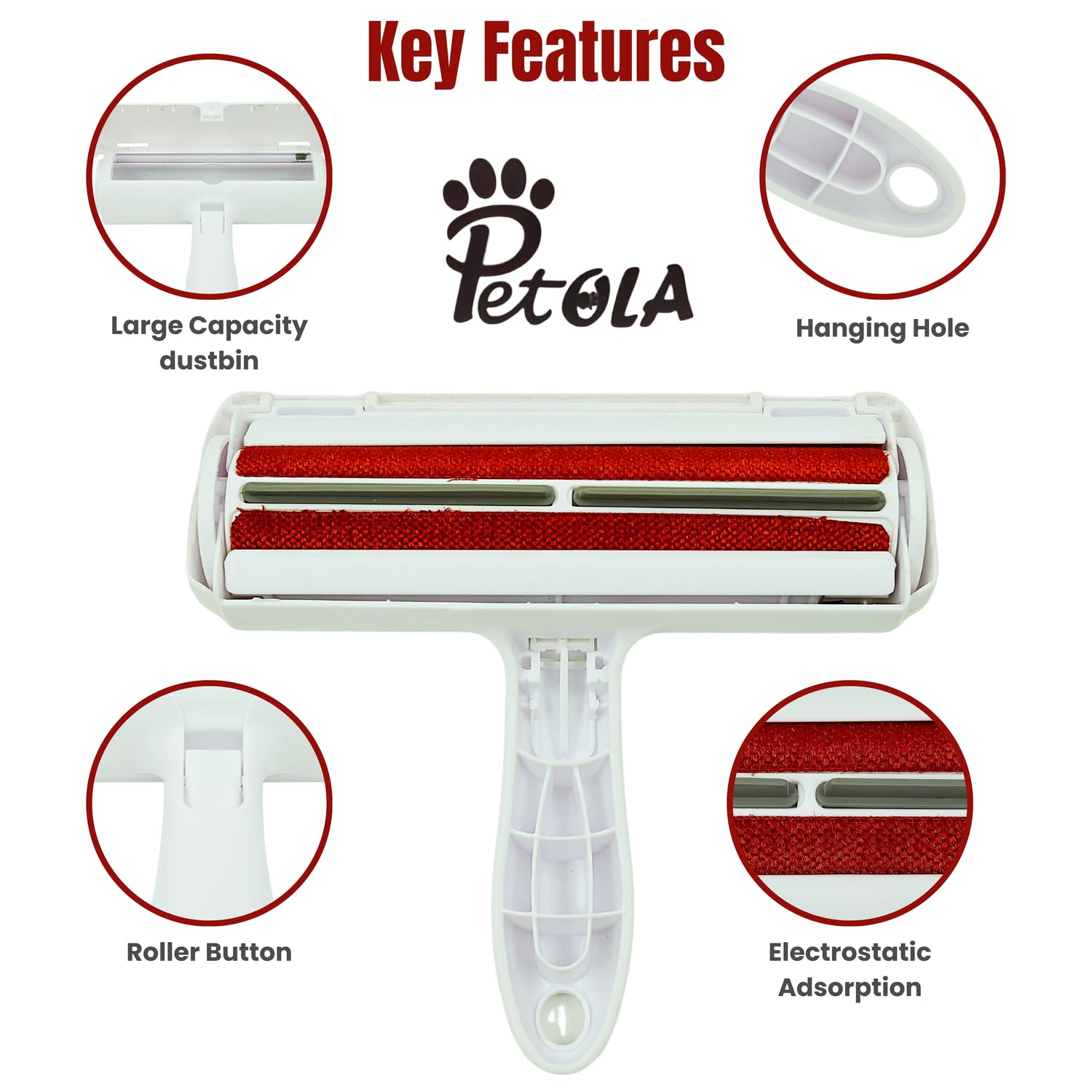 Petola Pet Hair Remover Roller Brush. Cat And Dog Hair Remover From Clothes, Sofas, Furniture, Couch, Carpet - Image 3
