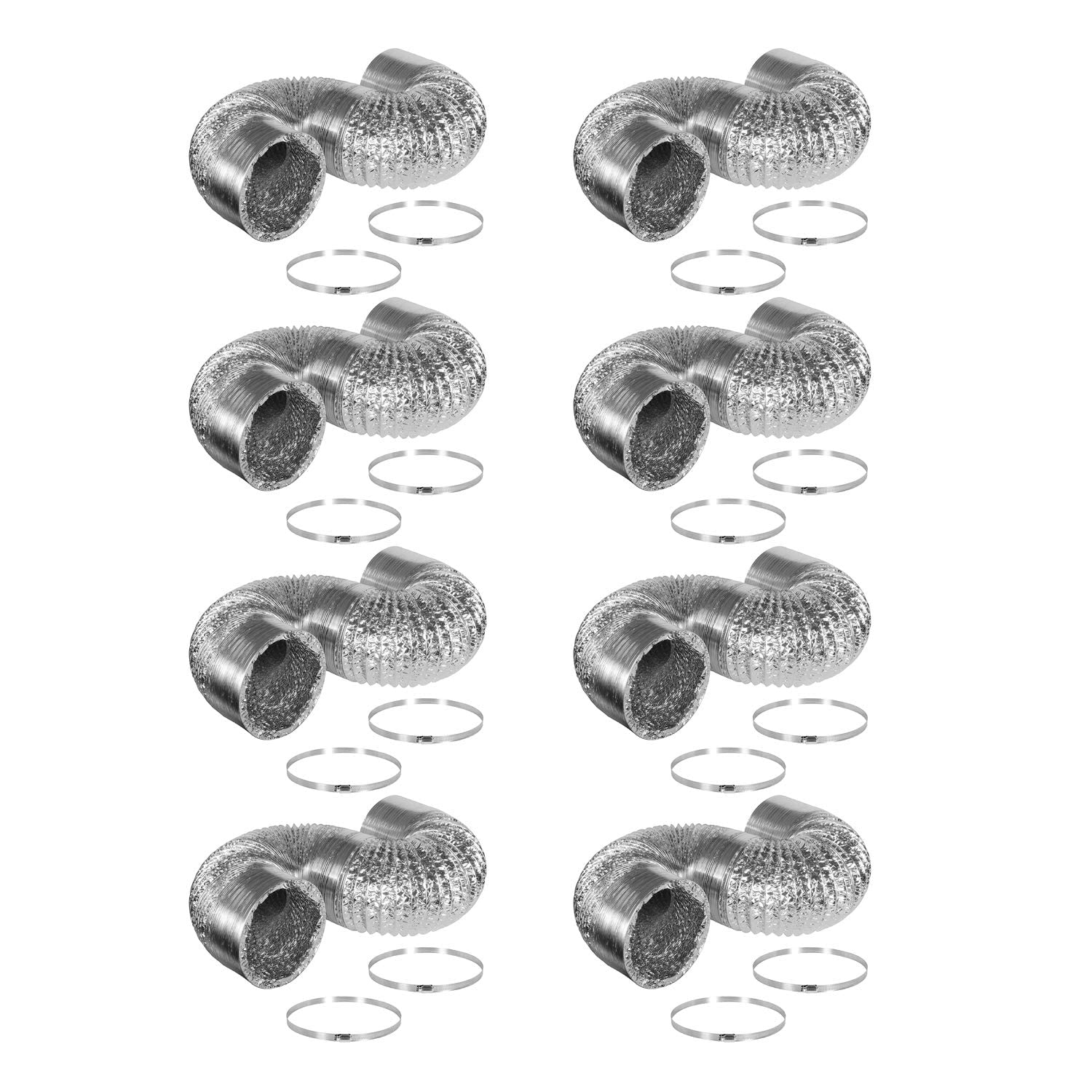 iPower 4 Inch Flexible Aluminum Foil Dryer Vent Hose NonInsulated