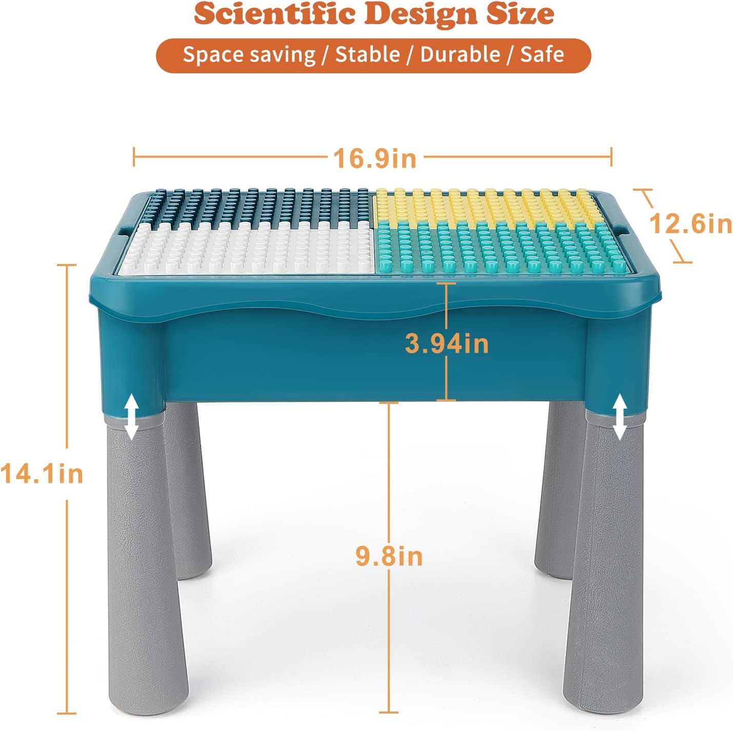 BEAURE 5-in-1 Multi Activity Sand Water Play Table, Double-Sided Kids Activity Table with Storage, 105pcs Marble Run Building Blocks Sensory Table for Kids Toddler Boys Girls