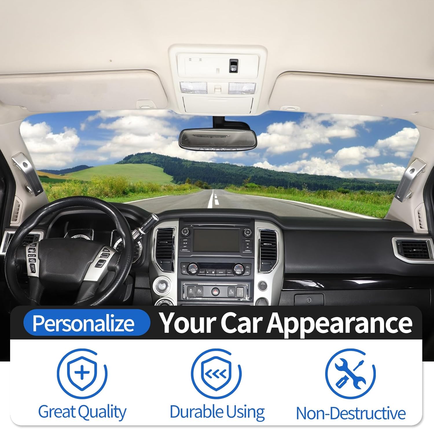 Car A-Pillar Grab Handle Replacement Compatible with Nissan Titan 2016-2023, Aluminum Interior A-Pillar Grab Handle Replacement Kit, 2PCS (Silver)