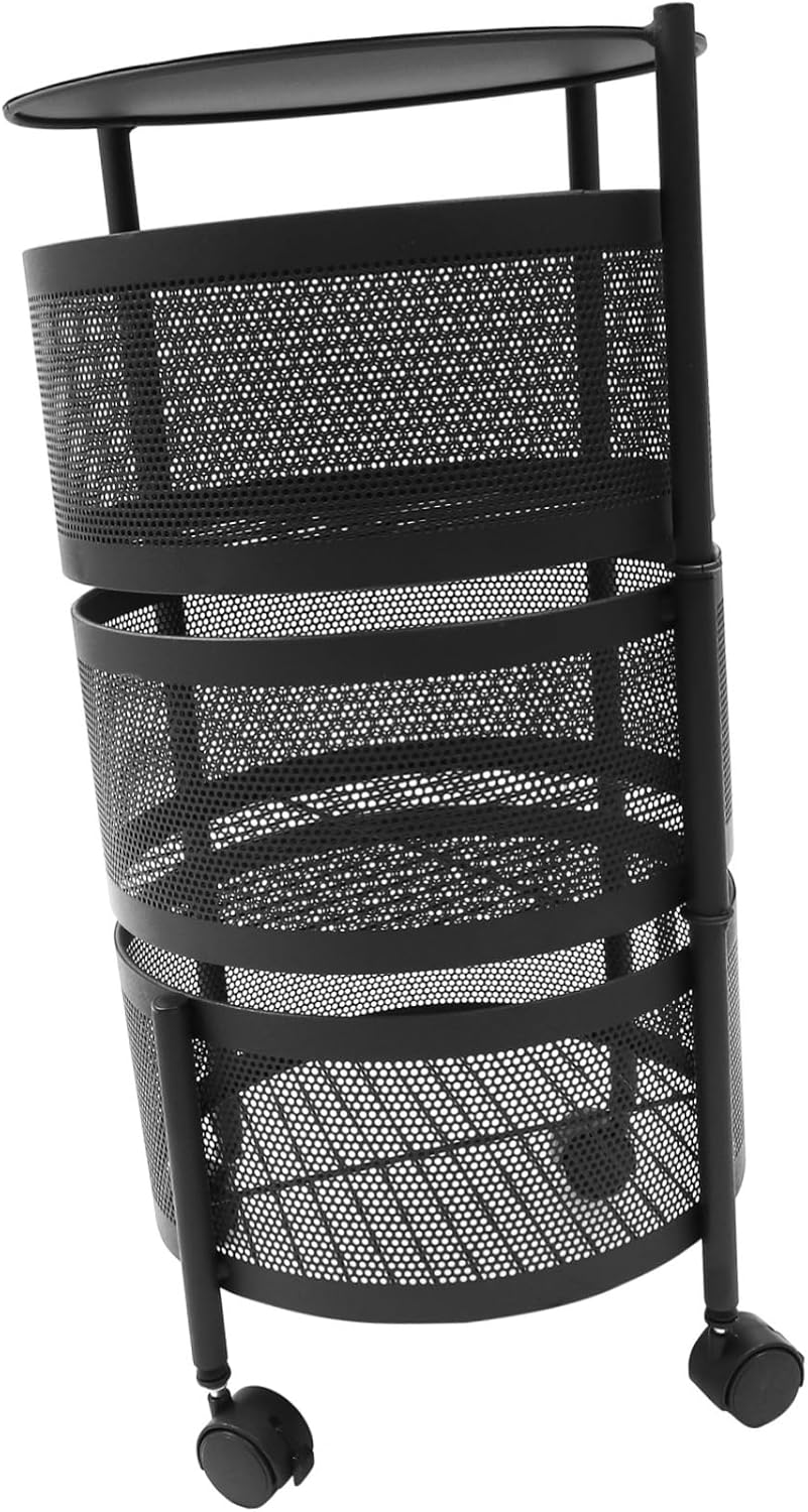 Cabilock Rotating Storage Rack Book Rack & Multifunctional Commodity Shelf for Kitchen Fruits and Vegetables Movable Organizer for Home Use