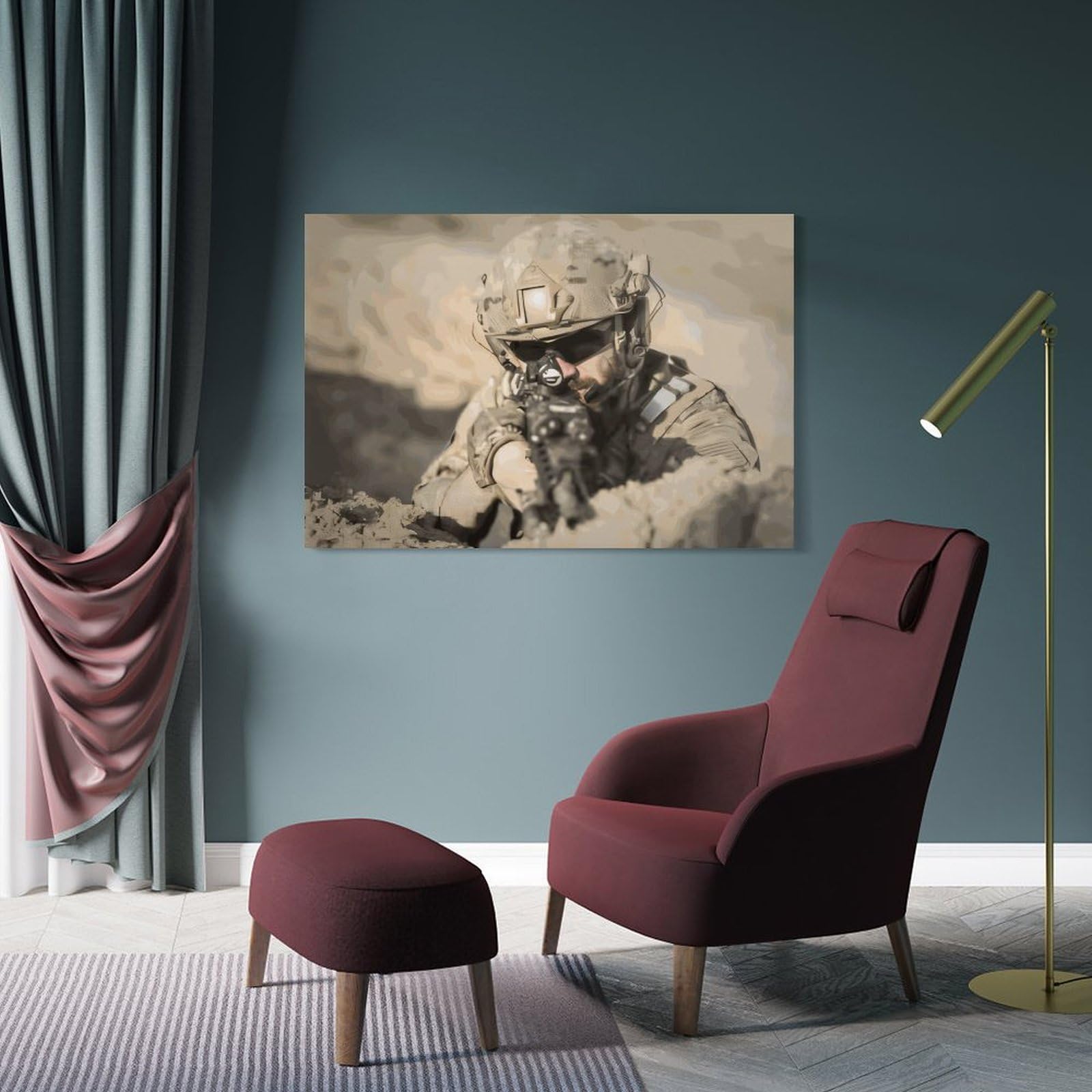 aaaaab Plakaty żołnierza armii druk artystyczny na ścianę zdjęcie farba plakat wiszący obraz rodzina dekoracje materiały dekoracyjne do domu impreza artykuły dekoracyjne 24 x 36 cali (60 x 90 cm)