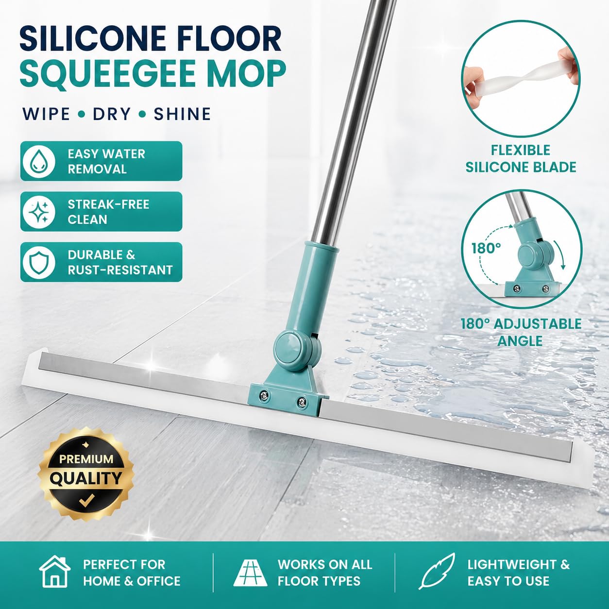 Magic Broom Wiper - 180° Rotating Silicone Floor Cleaner -2 Magic Broom Wiper - 180° Rotating Silicone Floor Cleaner -2