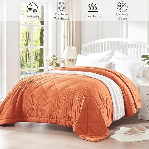 Miniatura 4 de SunStyle Home Cubrecamas tamaño queen, ligero, reversible, para todas las estaciones, manta de verano acolchada, suave y acogedora, de plumas