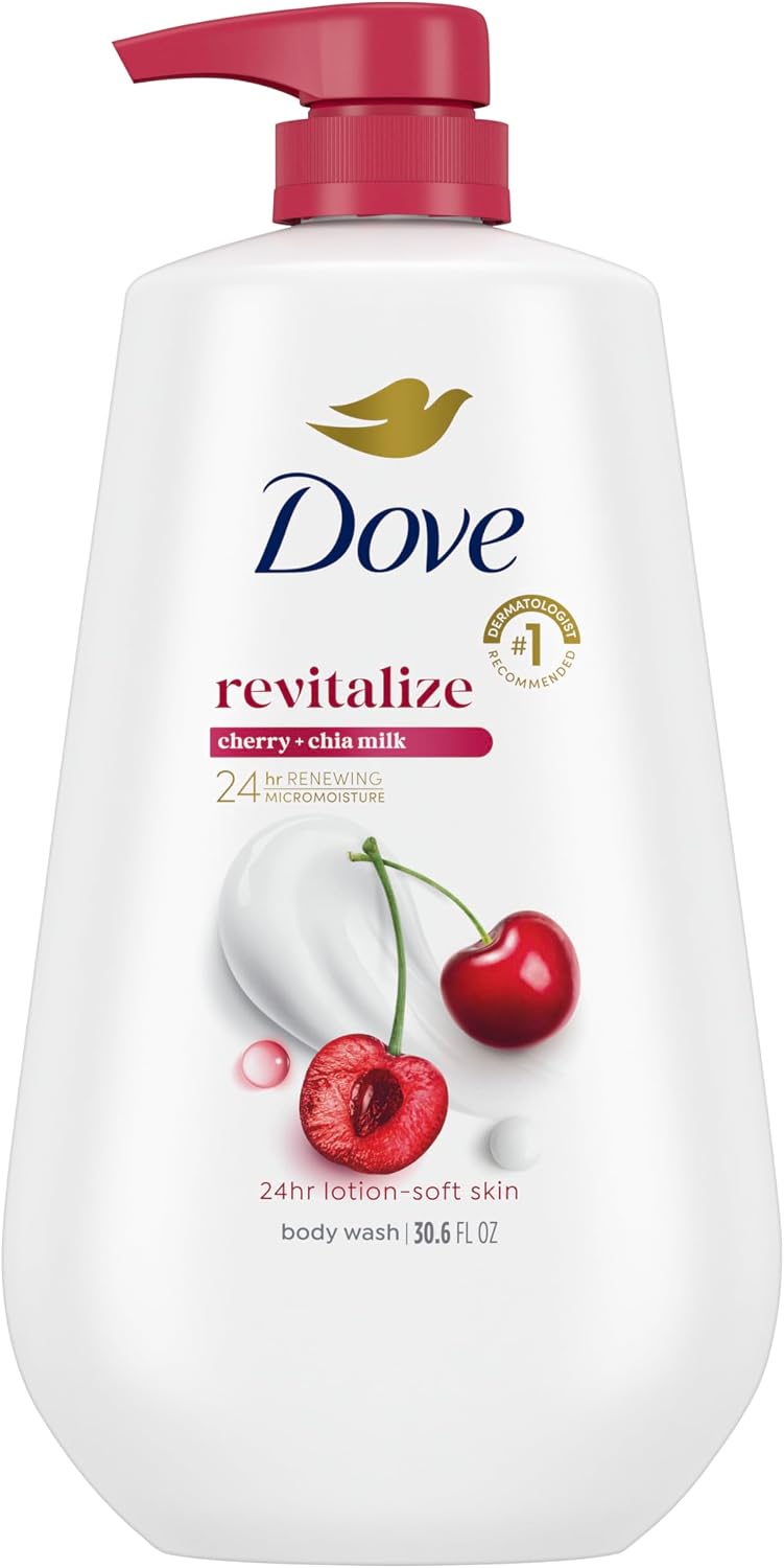Dove Body Wash Cherry & Chia Milk 30.6 oz Pump, Sulfate Free