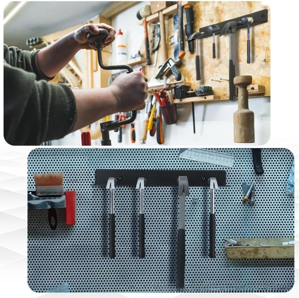 Wall Mounted Hammer Holder for Hand Tools and Screwdrivers Constructed from Metal for Garage Use (1 Piece)