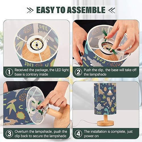 Miniatura 4 de Nightstand Lamps Night Table Lamps Cute Dino Funny Cartoon Bones Blue Night Lights for Boys Nursery lampara de Noche