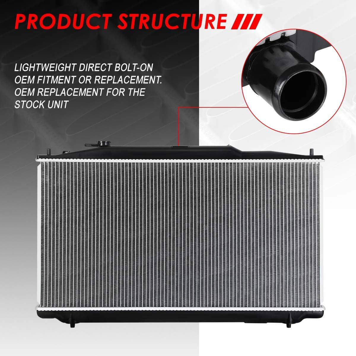 Auto Dynasty Radiator Compatible with 2008-2018 Honda Acura RDX Accord Crosstour 3.5L AT, DPI 2989 Factory Style 1-Row Cooling Radiator, Aluminum Core