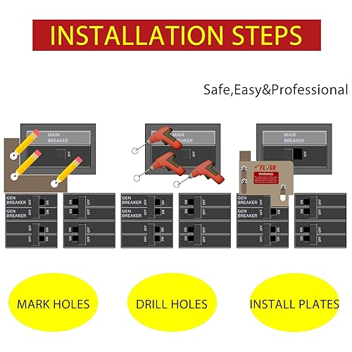 Vista 43 de Kit de enclavamiento para generador compatible con Square D para medidor de línea doméstica interruptor principal de 150 o 200 amperios, para uso