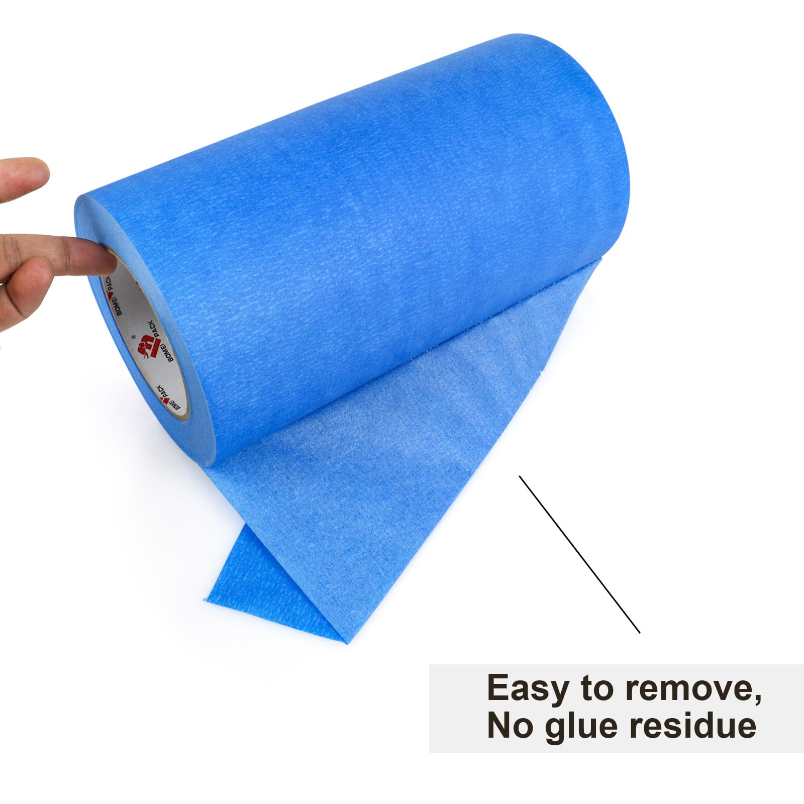 BOMEI PACK Cinta de pintor azul ancha de 9 pulgadas x 60 yardas, cinta de impresión 3D para corte láser, cinta de enmascarar ancha de eliminación limpia de 21 días