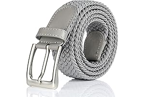 Elastic Braided Weave Gray Belts for Men