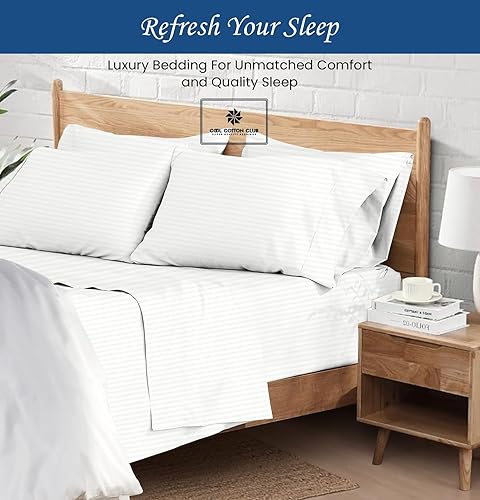 Miniatura 2 de Juego de sábanas de 4 piezas de tela ultra suave refrescante y respira de 1200 hilos de algodón egipcio que se adapta a bolsillos de hasta 18 a 21