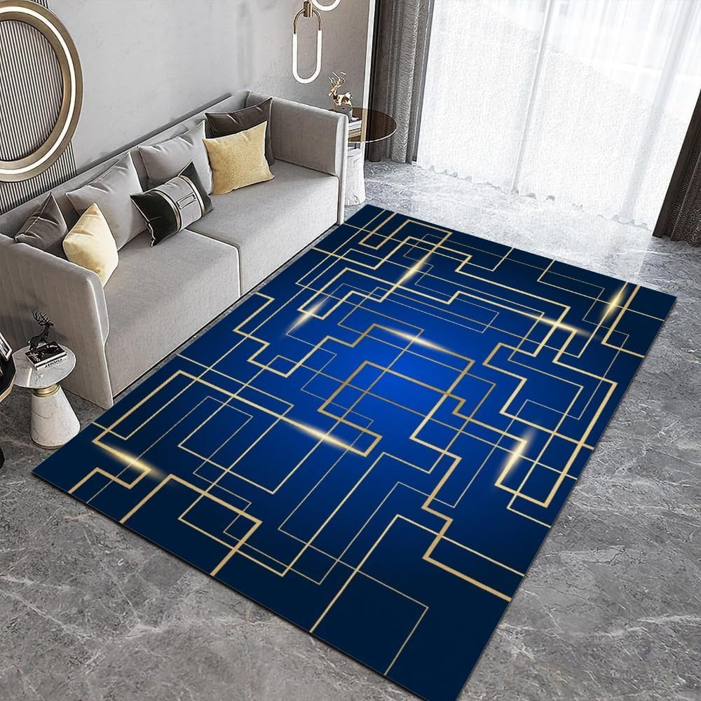 Tapis de salon antidérapant à poil court pour un entretien facile sans robots bloqués