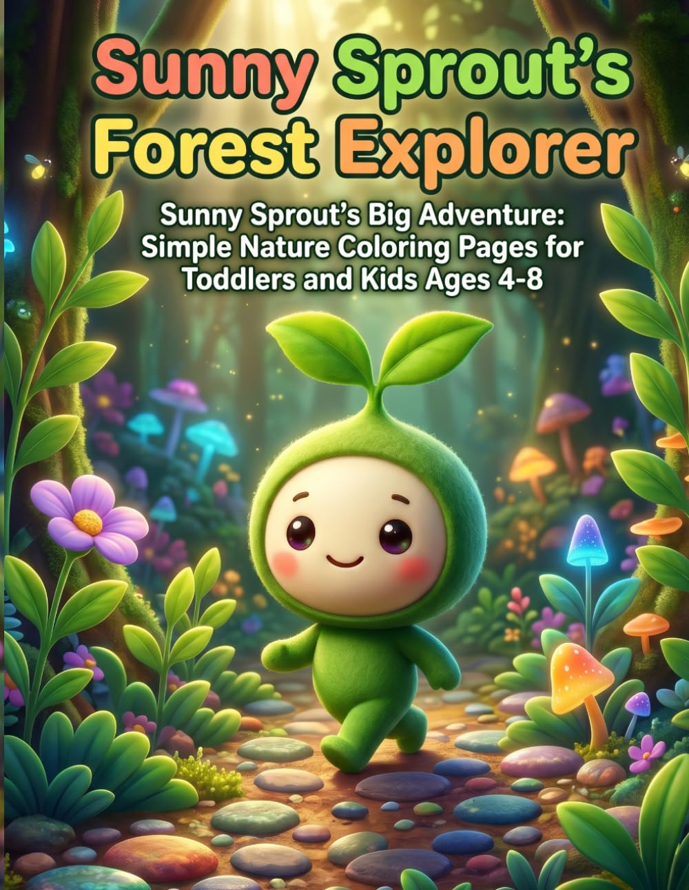 Sunny Sprout's Forest Explorer: Simple Nature Coloring Pages for Toddlers and Kids Ages 4-8: Cute Bugs, Mushrooms, and Big Adventures