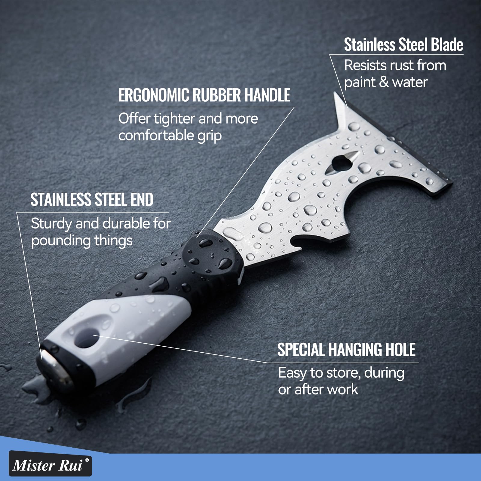 Mister Rui 10-in-1 Putty Knife, MultiUse Paint Scraper Tool, -2
