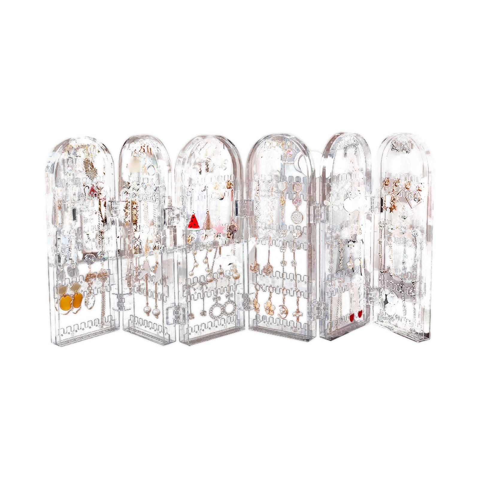 Geavonyg Clear Earring Display Rack Delicate Organizers for Elegant Showcase in Shops and Home Decors Modern Compact Holder Rack Organizers