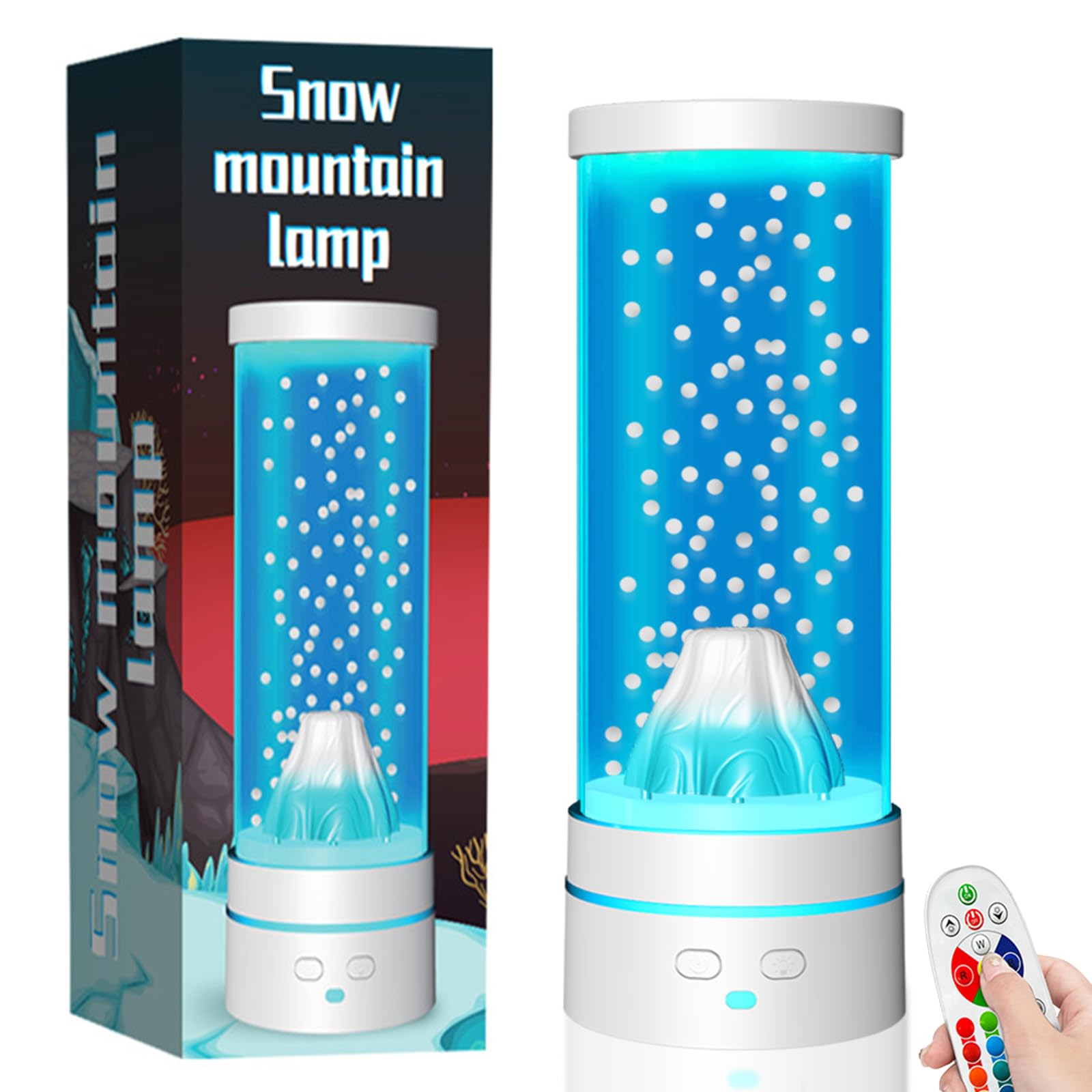 Luce notturna sensoriale da 30,5 cm, con telecomando, 17 colori cangianti, lampada d'atmosfera per camera da letto, regalo per bambini/adulti, per Natale, feste (bianco)