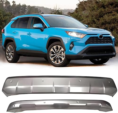 Juego de 2 piezas de cubierta de parachoques delantero y trasero para placa deslizante, barra de moldura para RAV4 RAV-4 2020 2021 2022 2023 2024