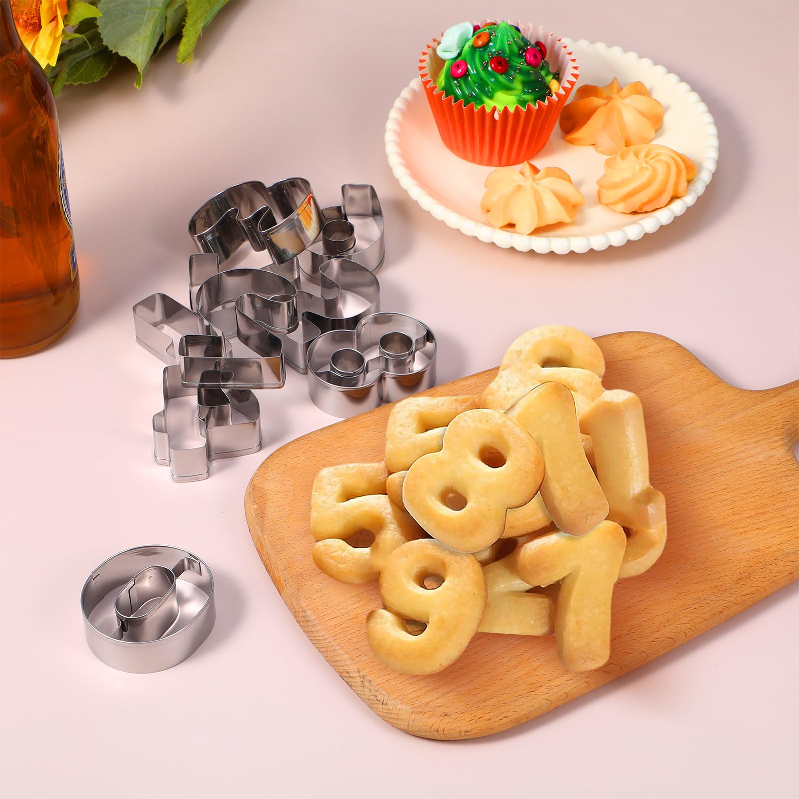 9 Pezzi Tagliabiscotti Numeri 0-8 In Acciaio Inox - Stampini Per Biscotti, Pasta, Torta E Caramelle, Fustelle Numeriche - 2