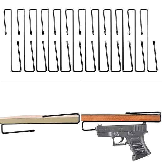Adoreal 10 PCS Gun Rack, Pistol Rack for Gun Safe Shelf or Stack On Gun Cabinet, Gun Safe Accessory, Handgun Hanger Pistol Organizer for Display, Gifts for Hunters