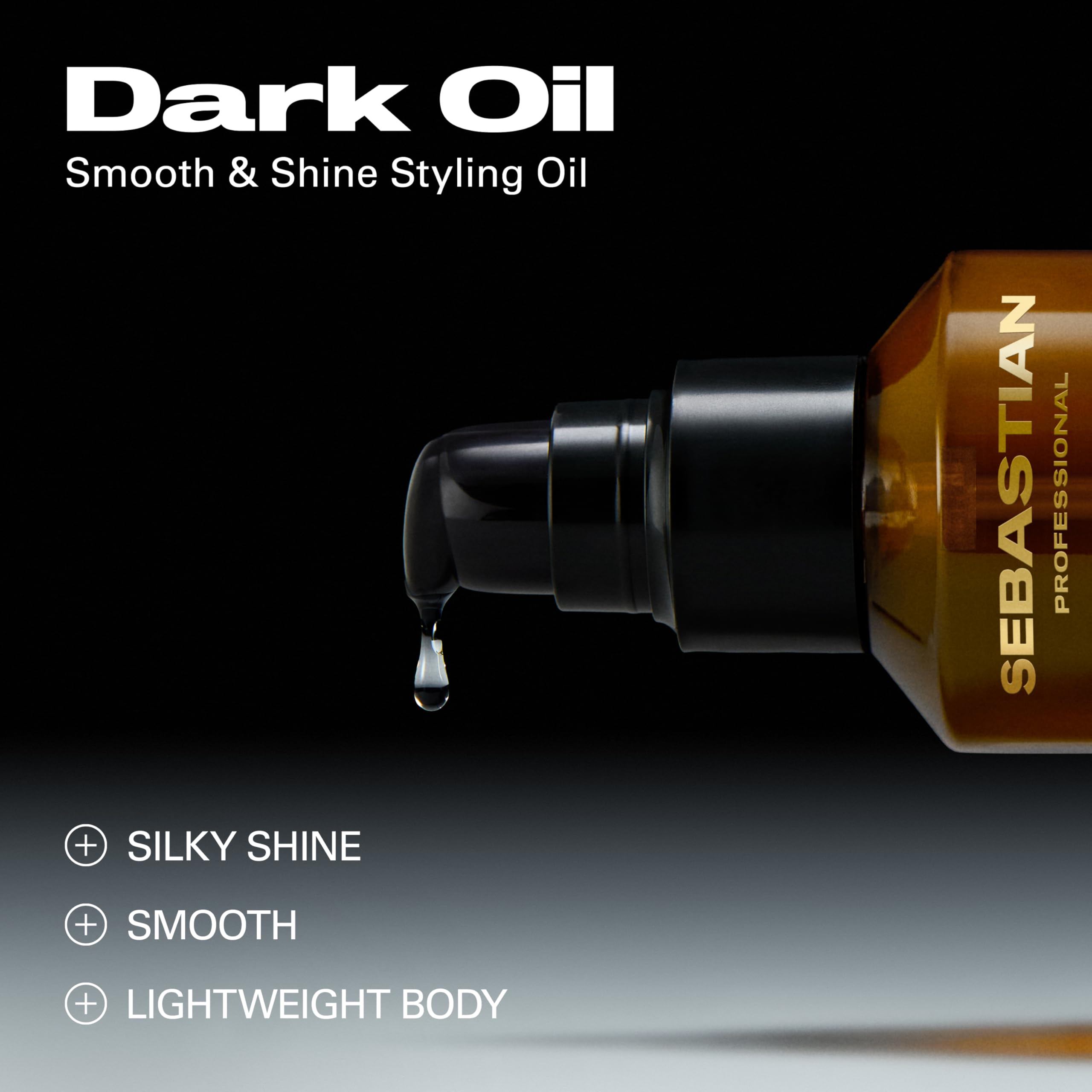 Sebastian Professional Dark Oil Smooth and Shine Styling Oil | Infused with Sandalwood, Cedarwood, & Argan Oils | 3.3 fl oz
