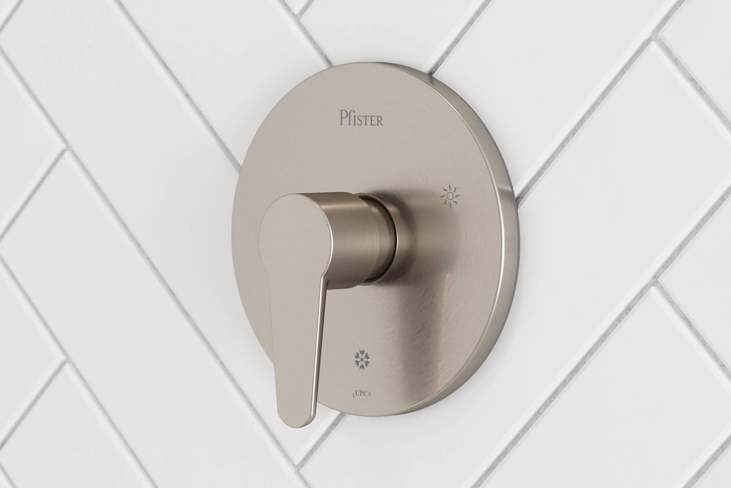 Pfister Pfirst Modern Valve Trim Only (Valve Body Sold Separately), Single Handle, 1-Hole, Brushed Nickel Finish, R89040K