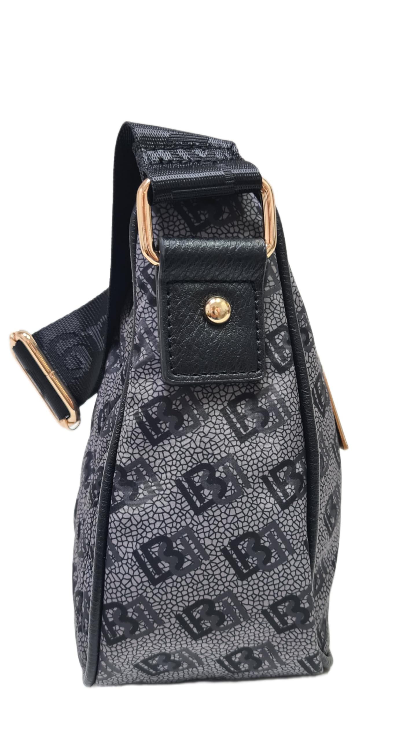 Laura Biagiotti Borsa Donna Linea Iselin, Nylon Trapuntato Impermeabile, Logo LB, Tracolla Regolabile, Dimensioni 29x10x17 cm, Dettagli Dorati, Scomparto con Zip ART.LB25W-105-1