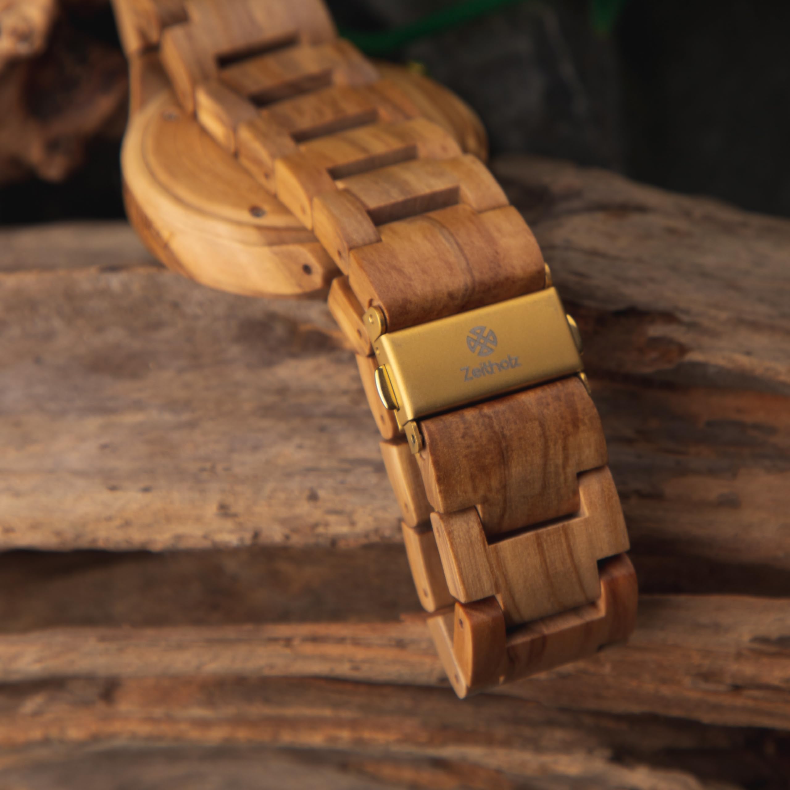 Holzuhr Damen, Armbanduhr, Holzband, Analog, Quarz, Neue Stolpen Kollektion 36mm, 100% Naturholz mit Japanischem Quarzwerk. Minimalistisches Und Sportliches Design