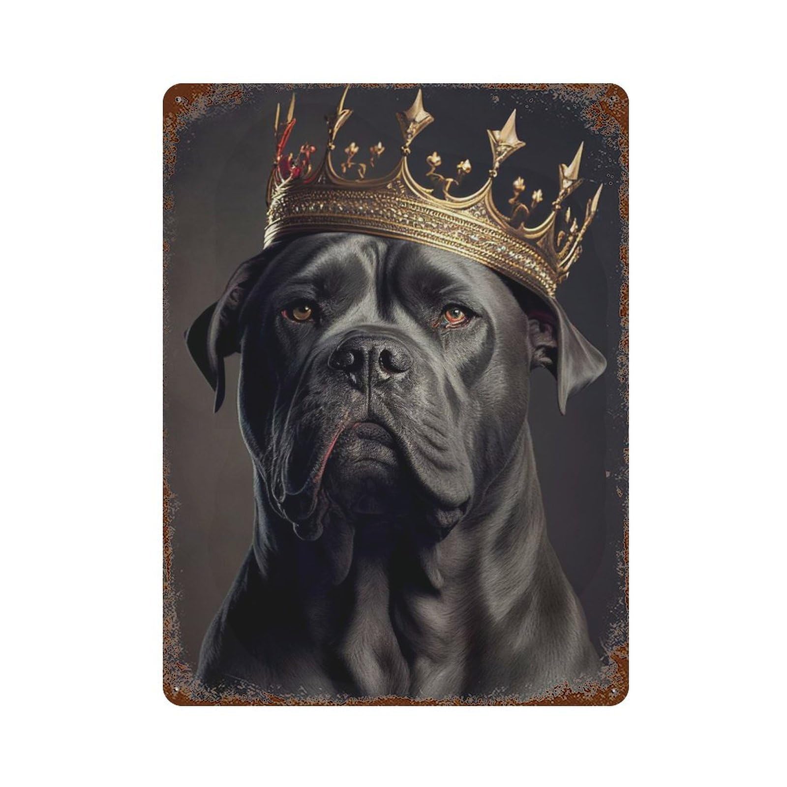 Rust Effect Cane Corso King Vintage Rust Metal Sign 15.7"x11.8", Farmhouse Wall Decor for Basement, Hobby Room And Garage Decor