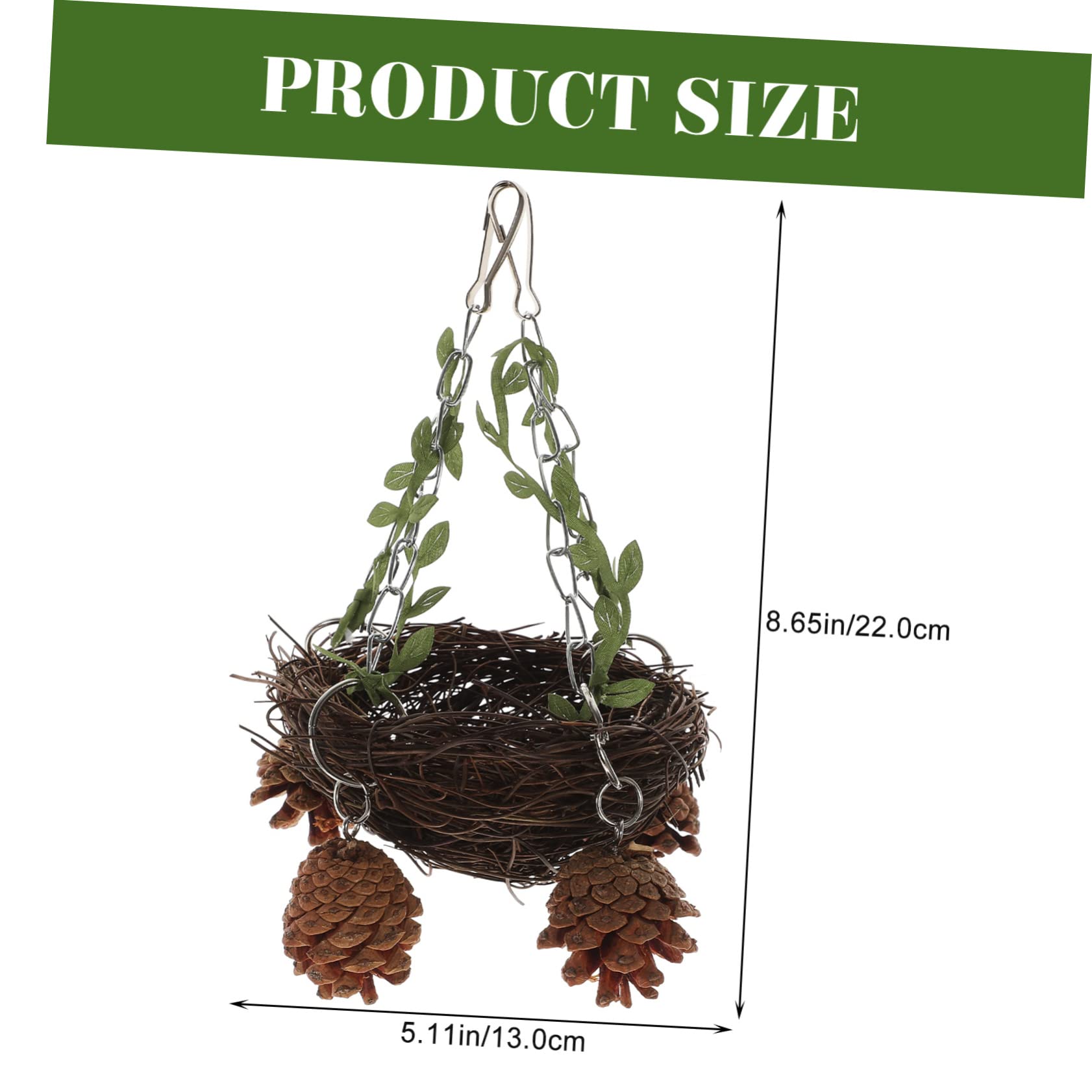 BESPORTBLE Hanging Rattan Nest for Parrots Cozy Swing Bird Bed and Chewing for Parakeets Cockatiels Small Birds Easy to Install Present for Pet Owners