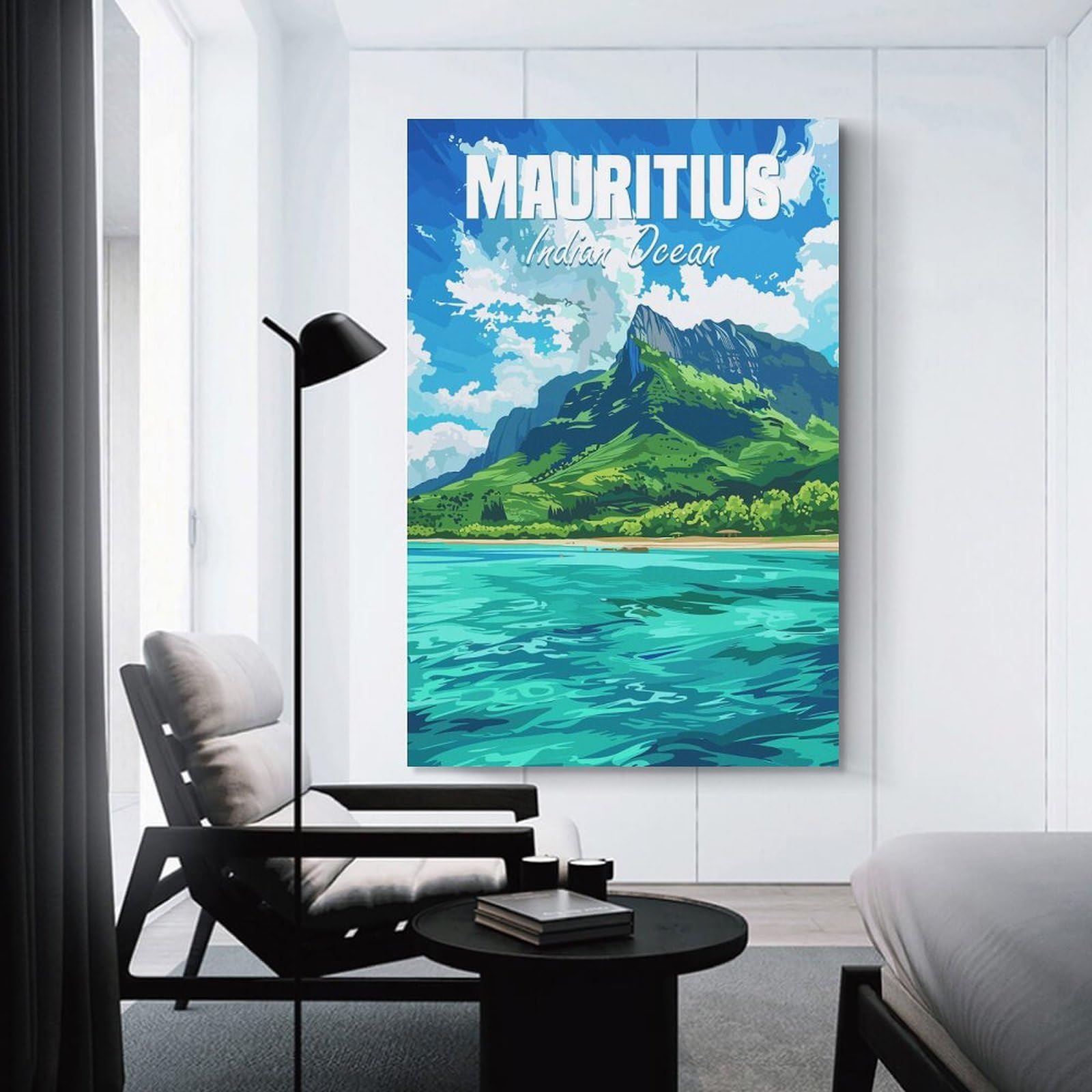 Junmoney Mauritius Canvas Wall Decor, 12x18inch(30x45cm), for New Homes, Bedrooms Or Workspaces, Gift Idea for Housewarming And Birthdays