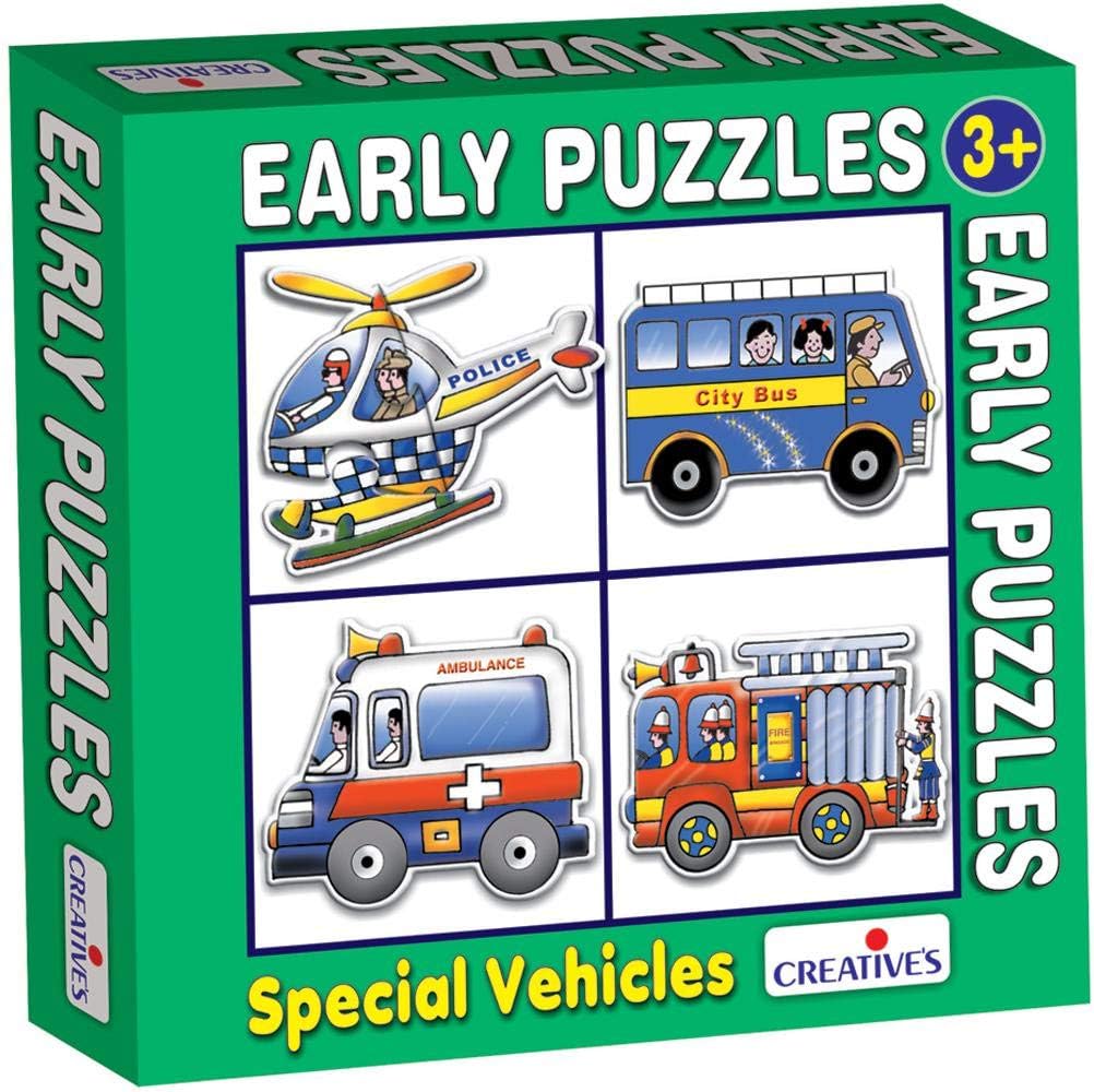 Early Puzzles Step 1 -Special Vehicles Puzzle | Educational Puzzles Game | Knowledge of Special Vehicles (Helicopter, Bus, Ambulance & Fire Engine) for 3 & Up Kids