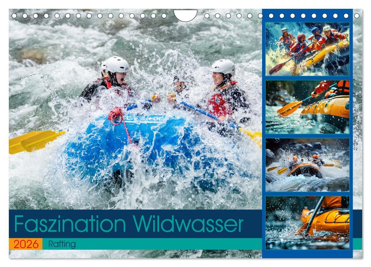The fascination of white water - rafting UK-Version (Wall Calendar 2026 DIN A4 Landscape), CALVENDO 12 Month Wall Calendar โ image 1