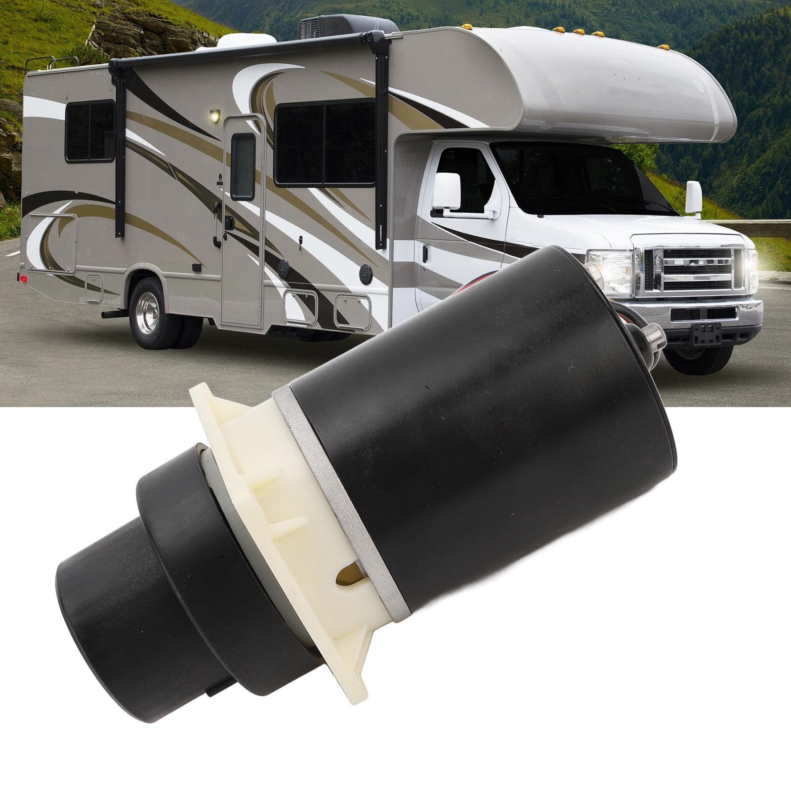 Motopompa per WC, 37072 0092 Motopompa WC Camper Efficiente per WC Jabsco 37045 37245 con Scarico Silenzioso in Stile Designer