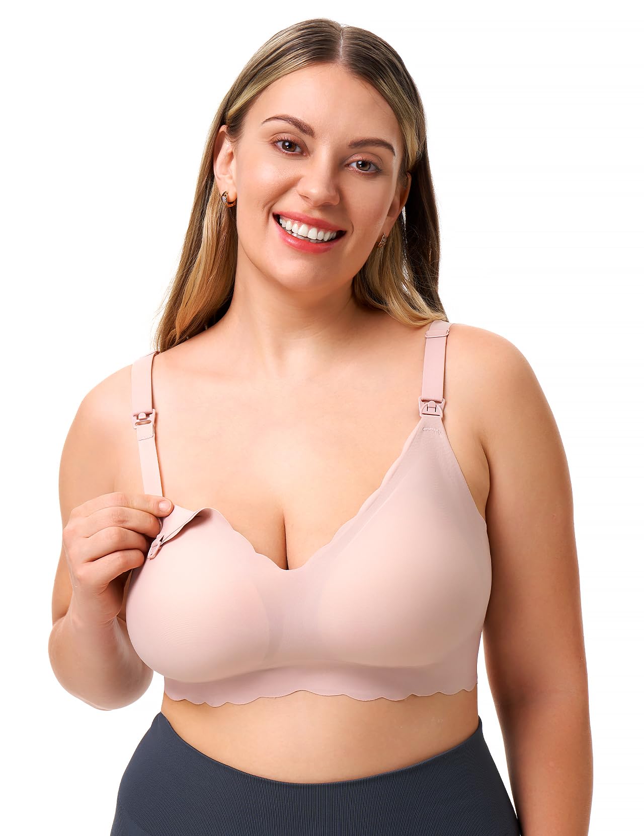 LupantteNursing Bras for Breastfeeding Comfort Maternity Bras for Pregnancy Seamless Bralettes with Extra Extender