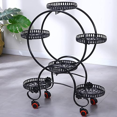 URBERY Soporte de metal para plantas de interior y exterior, estante alto para flores, soportes para macetas con múltiples estantes de hierro