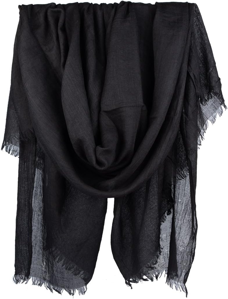 Women Summer Scarfs Large Long Lightweight Linen Beach Gauze Shawl Wrap 75”×43”