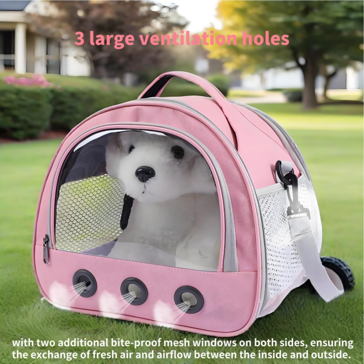 SOONHUA Sac de Transport pour Petits Animaux, Sac de Voyage pour Animal Domestique, Sac de Transport Portable pour Cochon d'Inde avec fenêtre Transparente et Maille Respirante pour Oiseaux, Rats