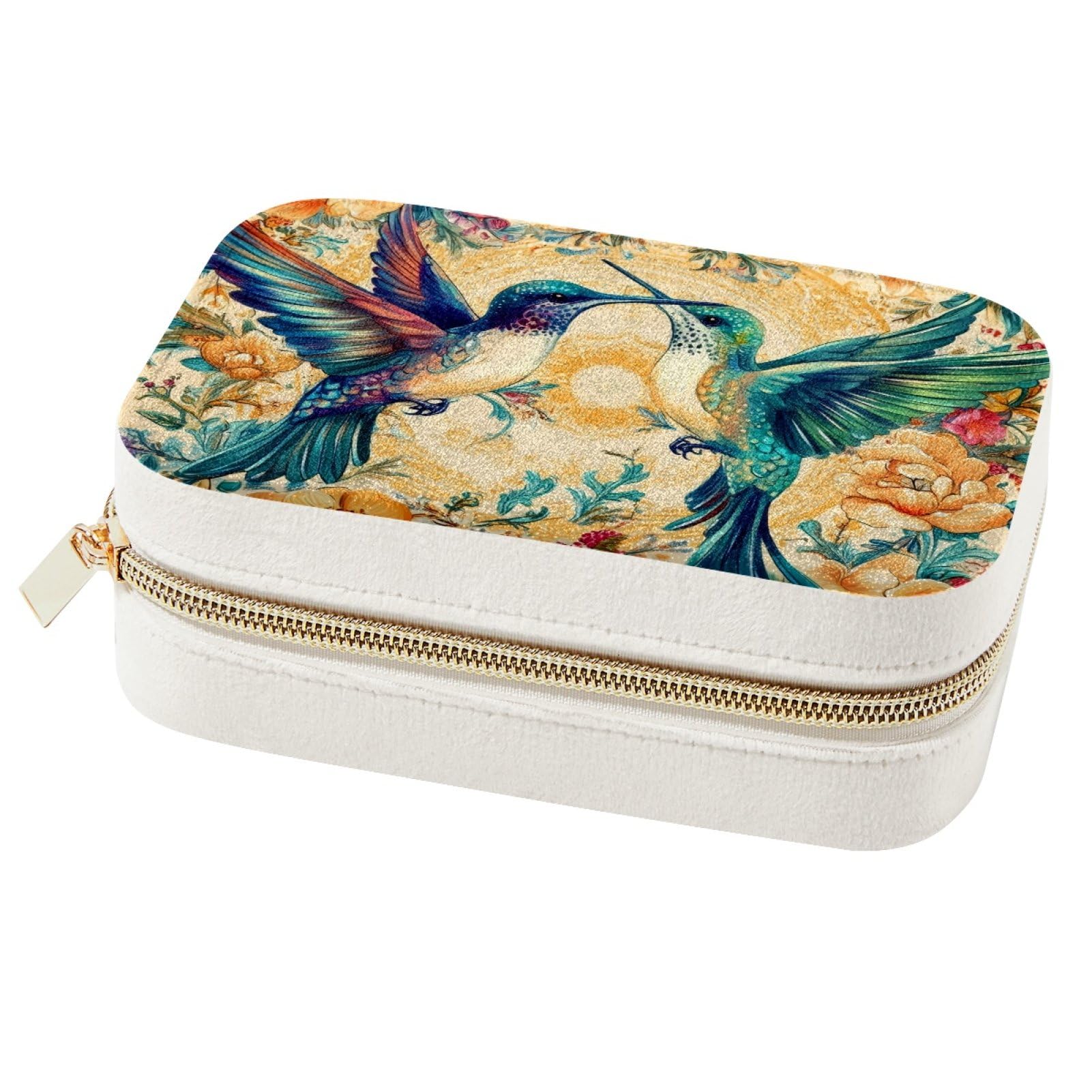 Boîte à bijoux portable colibris, l'écrin idéal pour vos week-ends